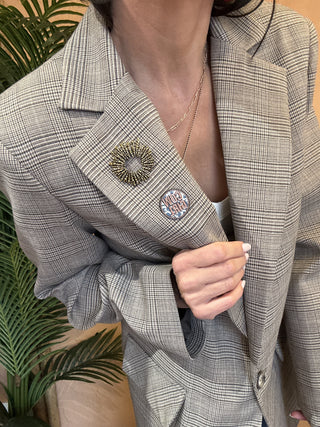 Giacca Vicolo check col. beige/moro 