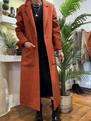 Cappotto Vicolo monopetto con tasche col. Coccio 
