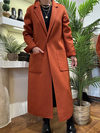 Cappotto Vicolo monopetto con tasche col. Coccio 