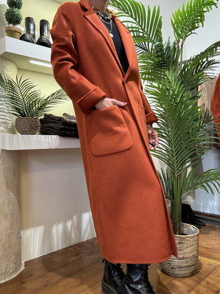 Cappotto Vicolo monopetto con tasche col. Coccio 