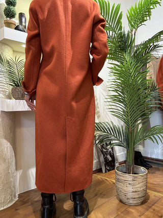 Cappotto Vicolo monopetto con tasche col. Coccio 