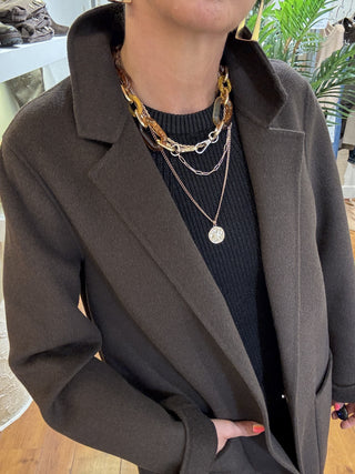 Cappotto Vicolo monopetto col. fondente 