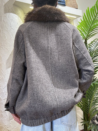 Cappotto Vicolo collo pelliccia col. marrone burro 