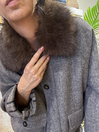 Cappotto Vicolo collo pelliccia col. marrone burro 