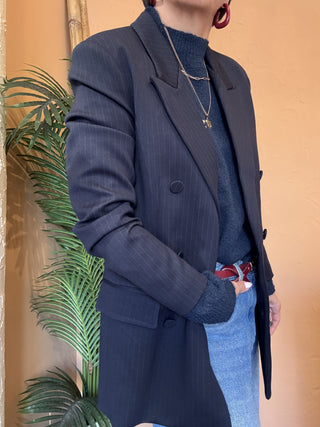Giacca Vicolo gessata col. blu 