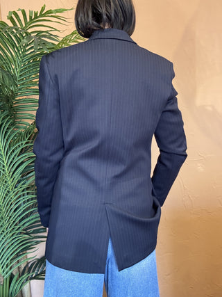 Giacca Vicolo gessata col. blu 