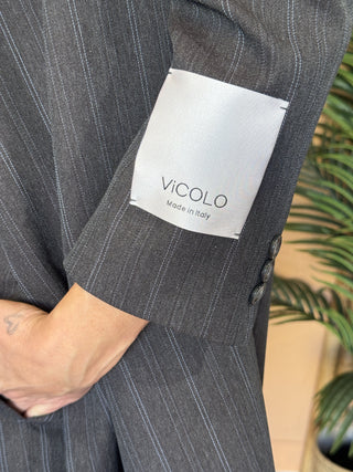 Blazer Vicolo doppiopetto gessato col. grigio 