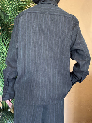 Camicia Vicolo gessata azzurra col. grigio 