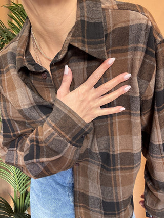 Camicia Vicolo quadri col. marrone 