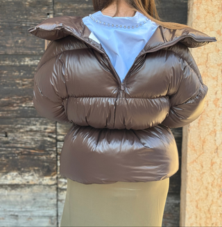Piumino con cintura Vicolo col. Marrone