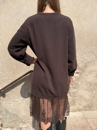 Abito Vicolo con pizzo col. Marrone