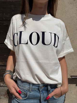 T-shirt Vicolo con scritta Cloud