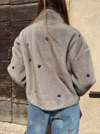 Ecopelliccia Vicolo con strass col. Grigio