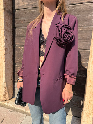 Blazer Vicolo con rosa col. Bordeaux
