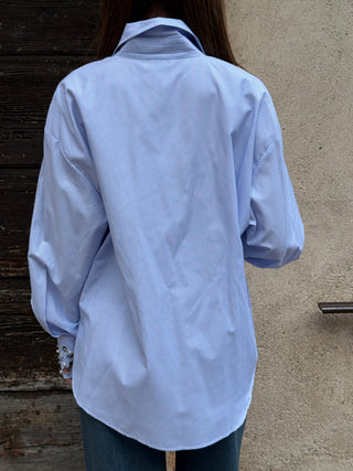 Camicia oversized Vicolo col. Bianco e azzurro