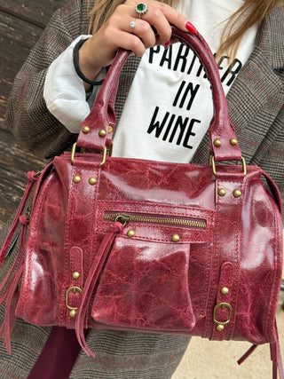 Borsa pelle big size col. Bordeaux