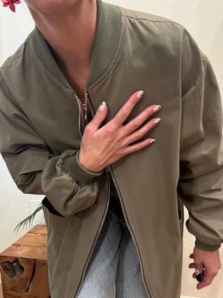 Giacca Lunga Verde Militare Philia Loft