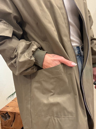 Giacca Lunga Verde Militare Philia Loft