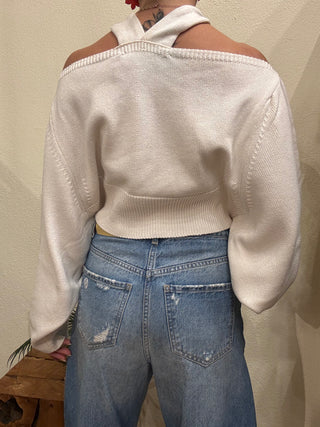 Maglia Haveone nodo collo col. Panna