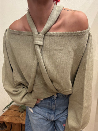 Maglia Haveone nodo collo col. Verde militare