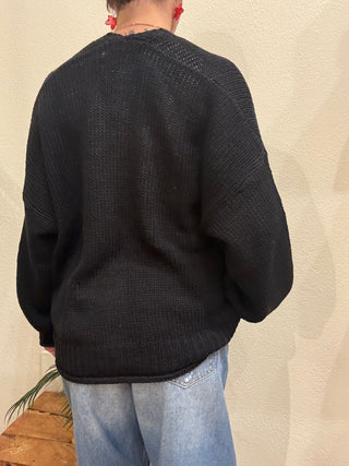 Cardigan Haveone basico over col. Nero