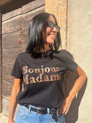 T-shirt Vicolo Bonjour Madame col. Nero