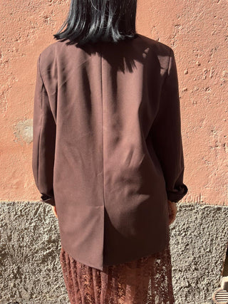 Giacca Vicolo col. Marrone con rosa oversized