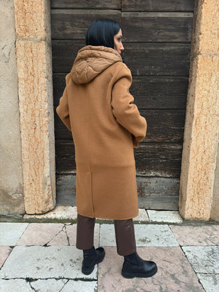 Cappotto vicolo con gilet imbottito col. cammello