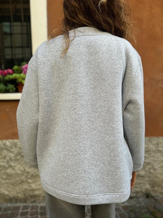 Cardigan in felpa Vicolo con patch col. Grigio