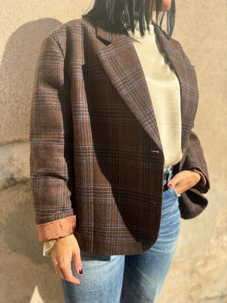 Giacca Vicolo in tartan marrone