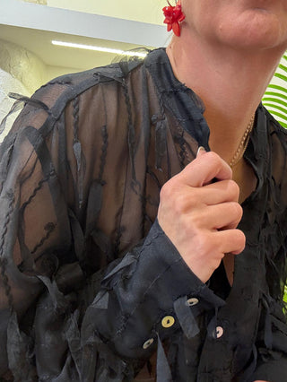 Camicia Philia Loft  con frange col. Nero
