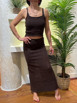 Top Kontatto tricot col. Cioccolato