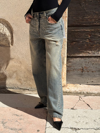 Jeans Have One art. Bella con strass col. Denim