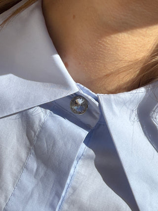 Camicia Kontatto con frange col. Azzurro Oxford