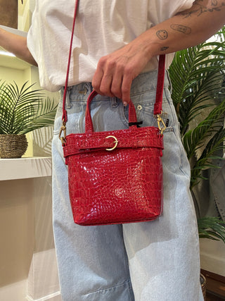 Borsa Vicolo Beltie Bucket cocco col. Rosso