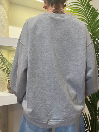 Felpa Vicolo con scritta "Rue Saint Honore'" col. Grigio