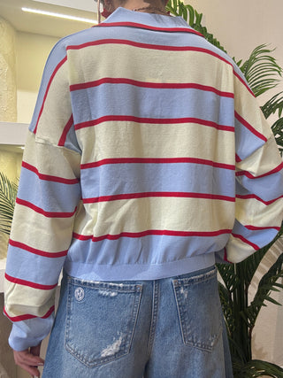 Polo Vicolo righe col. Panna/rosso/azzurro