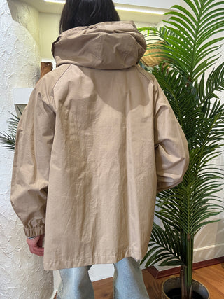 Spolverino Philia Loft con cappuccio col. Fango