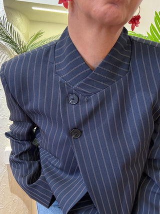 Giacca Haveone gessato col. Blu