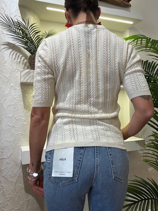 Maglia Haveone  girocollo punzonata col.burro