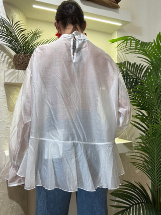 Camicia con balza Have One col. Bianco