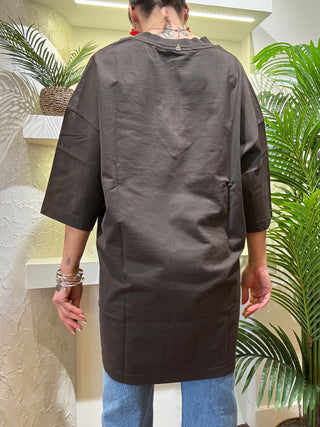 Maxi t shirt Philia Loft over col. Marrone