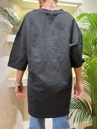 Maxi t shirt Philia Loft over col. Nero