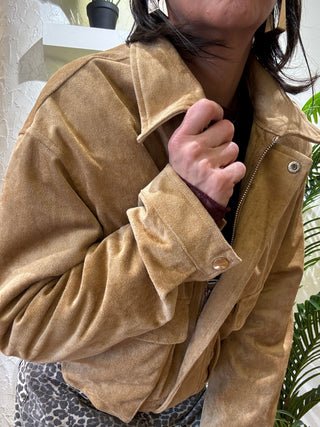 Giubbino Philia Loft  camoscio  con tasche davanti col. Daino