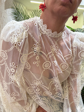 Maglia Vicolo pizzo col. Burro