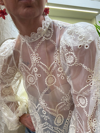 Maglia Vicolo pizzo col. Burro