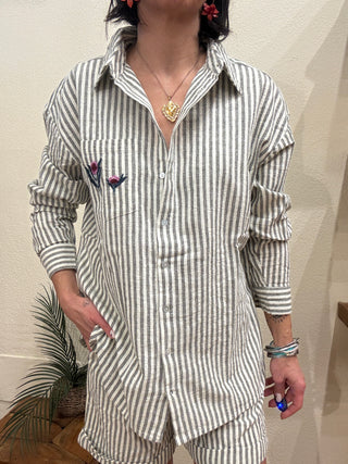 Camicia Molly Bracken righe col. Kaki