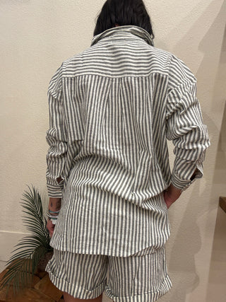 Camicia Molly Bracken righe col. Kaki