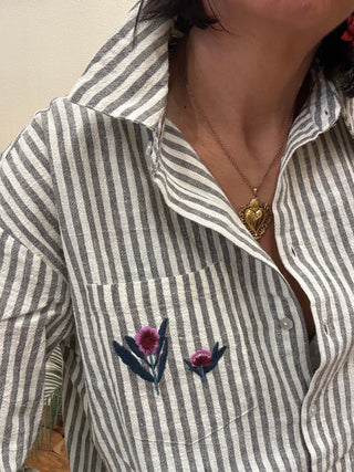 Camicia Molly Bracken righe col. Kaki