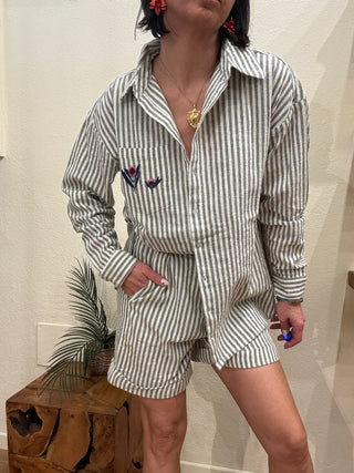 Camicia Molly Bracken righe col. Kaki